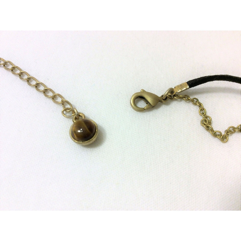 Liz & Co. Round Tiger Eye Pendant Cord & Chain Statement Necklace - Picture 3 of 4